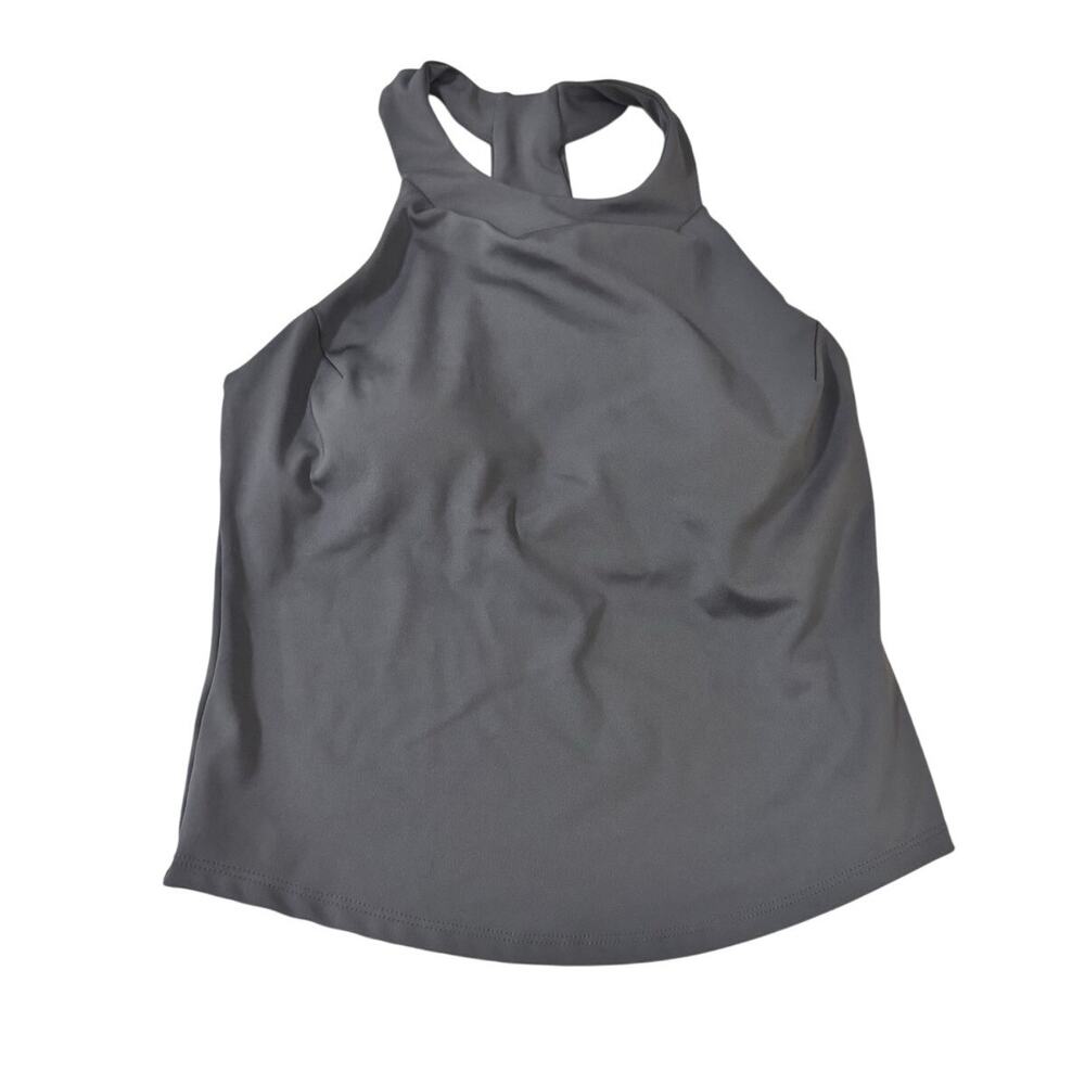 Losano Gray Racerback Athletic Tank Top Built-In‎ Bra XS Workout Yoga Running
